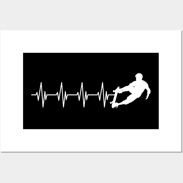 Skateboarder Heartbeat Wall Art by KC Happy Shop